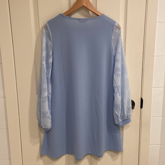 Baby blue long sleeve midi dress - Picture 2 of 3